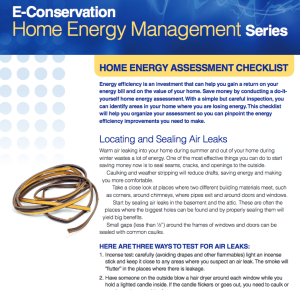 Cover photo for Conduct a Home Energy Self Assessment