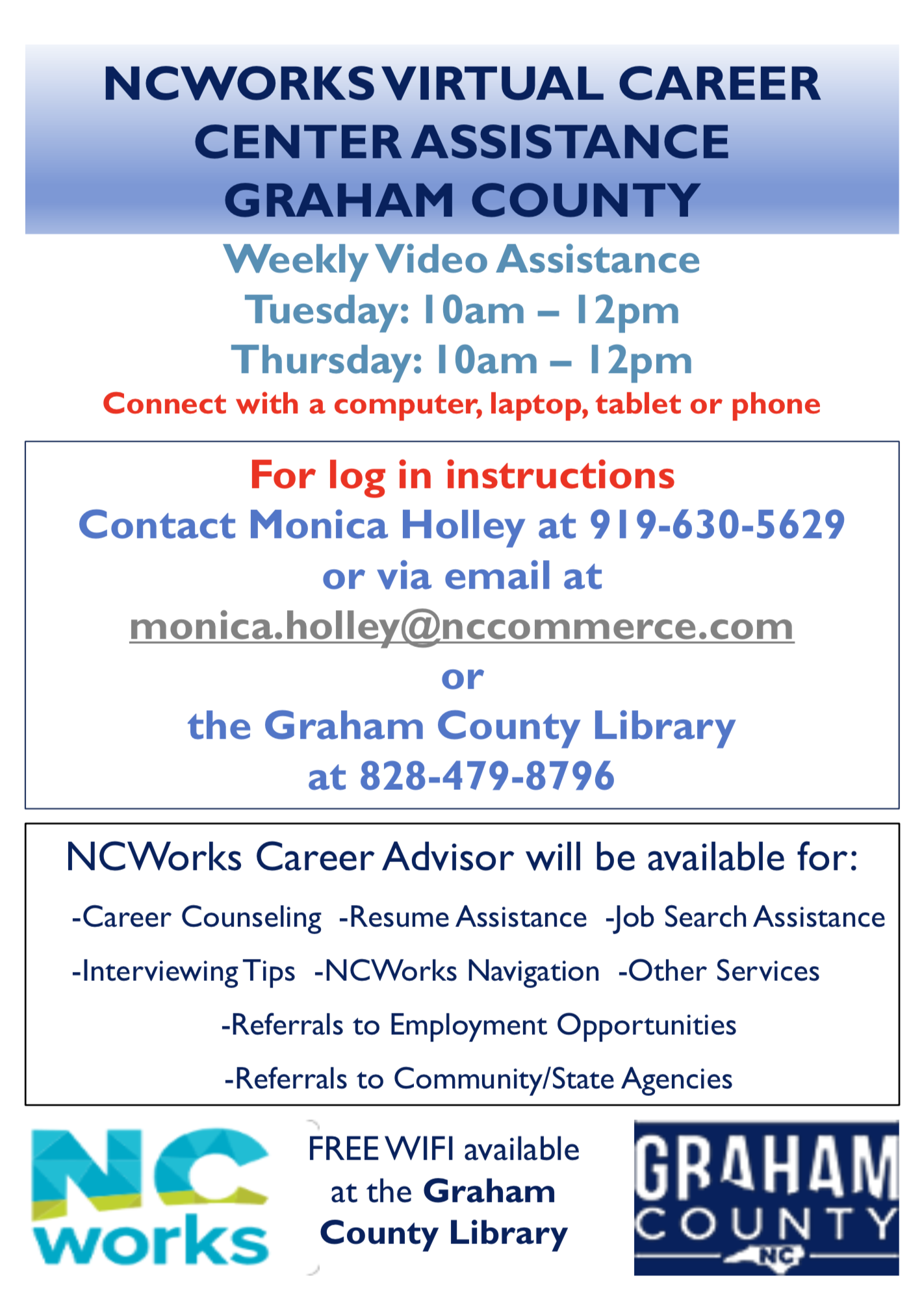 NCWorks Virtual Career Center Assistance