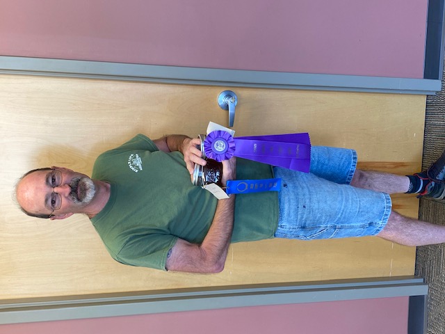 Alan Wamsley with his prize winning honey